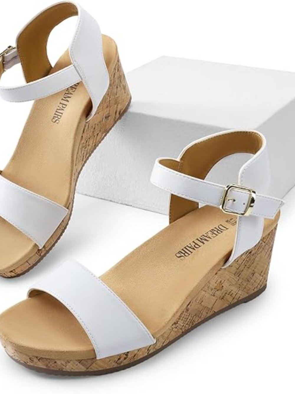 Women's Open Toe Buckle Ankle Strap Platform Wedge Sandals for Women Summer Dre